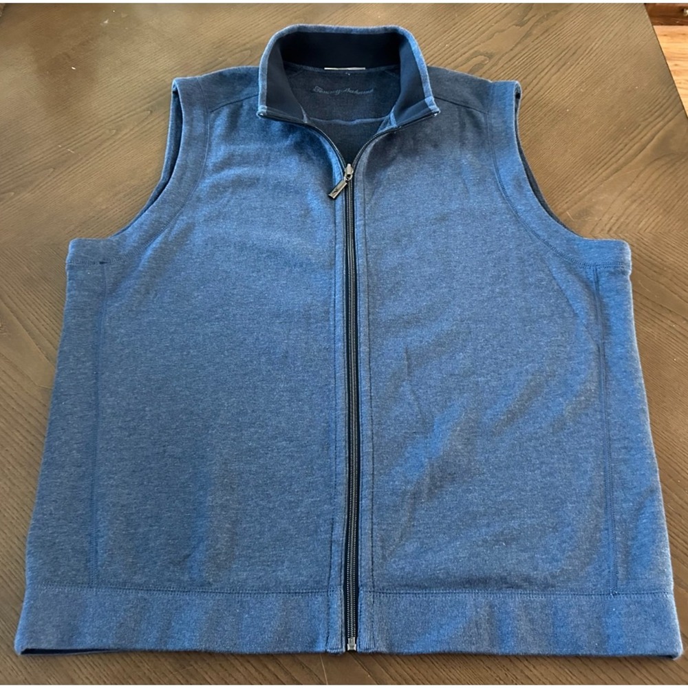 Tommy Bahama Flip Coast Reversible Men Vest Grey Blue No Tag *See Measurements*